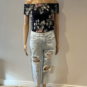 Dynamite Black and Pink Fitted Sleeveless Crop Top